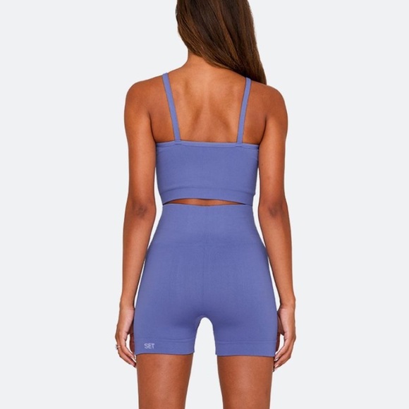 NWT Set Active Blue Biker Shorts Size Small - Picture 2 of 5